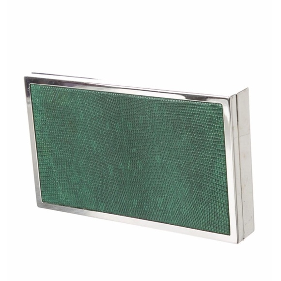 Victoria Beckham Handbags - VICTORIA BECKHAM Lizard-Trimmed Box Clutch VBK0708-ID